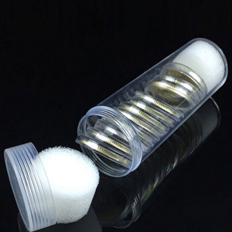 10件25mm螺旋口紀念幣圓筒收納盒，10件25mm