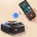 H3 復古黑膠唱片機造型迷你藍牙喇叭，黑色、白色、木紋
