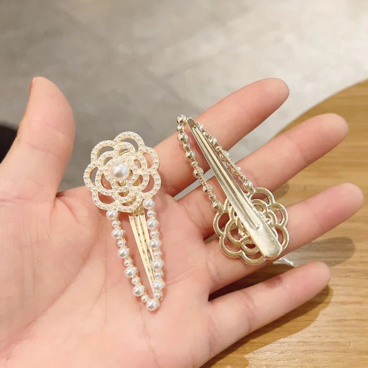 水鑽時尚髮夾女士劉海頭飾，款式：293山茶花，371扇子，380珍珠