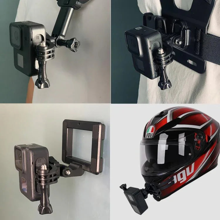 2 PCS ST-06 Basic Strap Mount Surface Buckle for GoPro Hero11 Black / HERO10 Black /9 Black /8 Black /7 /6 /5 /5 Session /4 Session /4 /3+ /3 /2 /1, DJI Osmo Action and Other Action Cameras, Centered Shoot Adapter(2 PCS)