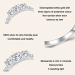 MSR009純銀S925蕾絲白金鍍層莫桑石戒指，6號，7號，8號，9號，10號