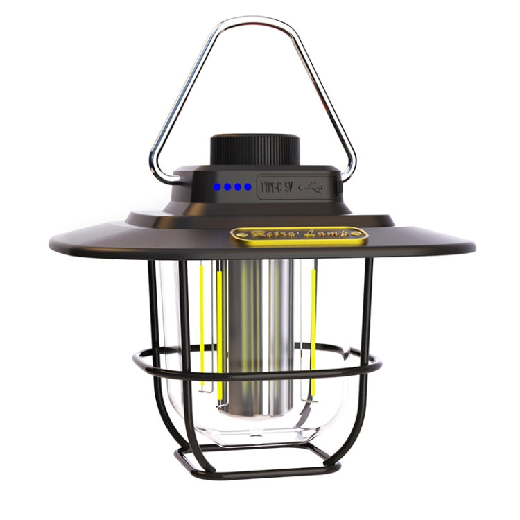 LY02 LED 復古燈籠手提帳篷燈 USB 充電露營燈，LY02 綠色，LY02 白色，LY02 黑色