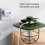 LY02 LED 復古燈籠手提帳篷燈 USB 充電露營燈，LY02 綠色，LY02 白色，LY02 黑色