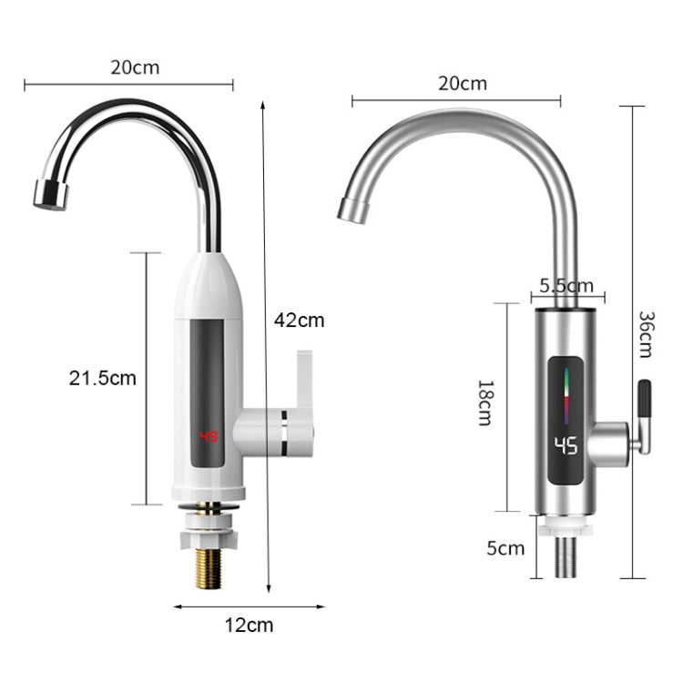 智能家用數字顯示即熱廚房電動水龍頭，插頭：EU插頭，美國插頭，英國插頭