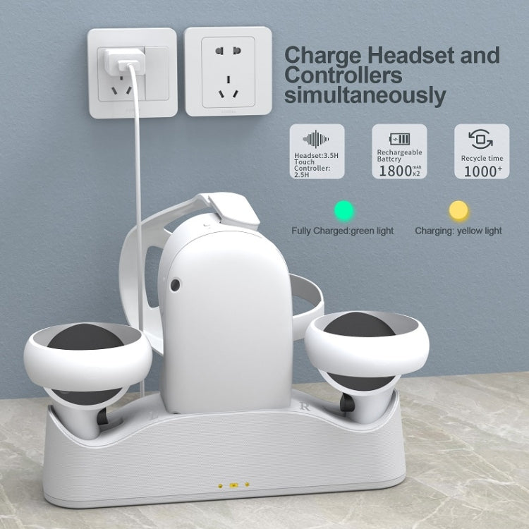 JYS OC003 適用於 Meta Quest 2 VR 眼鏡握把磁性底座充電器，磁性底座充電器