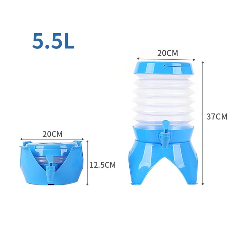 戶外露營便攜車用可伸縮折疊水桶帶水龍頭，容量：5.5L，7.5L