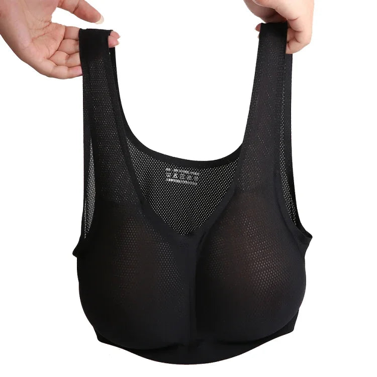 CD變裝矽膠假乳背心內衣，AA+XS 400g，A+S 500g，B+M 600g，C+L 800g，D+XL 1000g，DD+XXL 1200g，E+XXXL 1400g，EE+XXXXL 1600g