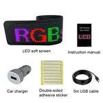 Car LED Flexible Display Cell Phone APP Control Bluetooth Connection, S1664RGB 390x107mm, S1696RGB 672x122mm, S3264RGB 390x187mm, S3296RGB 672x218mm