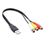 USB 轉 3 RCA 公對母 AV 音頻線，25厘米，1.5米