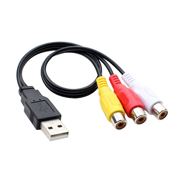 USB 轉 3 RCA 公對母 AV 音頻線，25厘米，1.5米