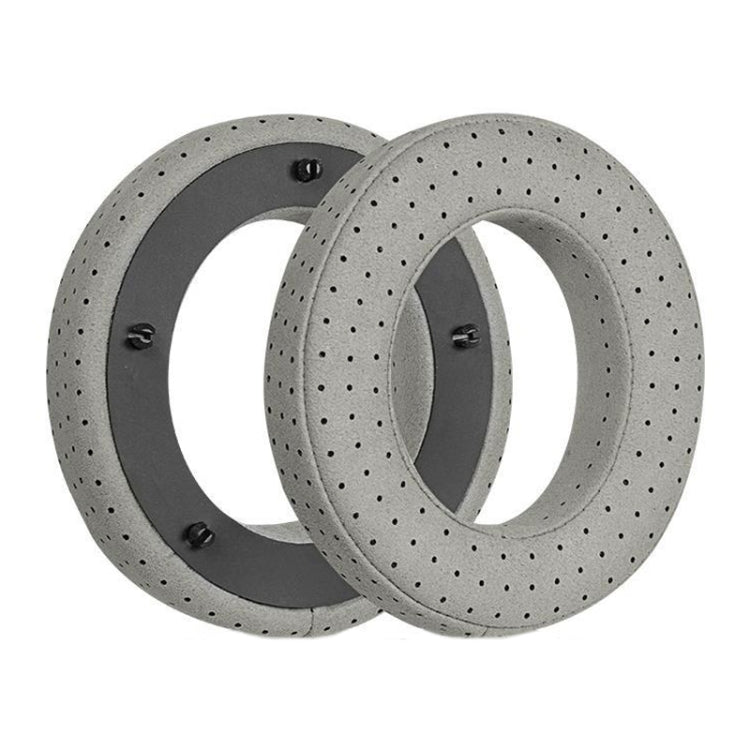 適用於 Focal Clear MG 2個裝皮革透氣舒適耳機套，顏色：纖維黑，纖維黑，纖維黑灰，纖維紅，纖維灰，羔羊皮深藍，羔羊皮棕，羔羊皮黑