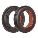 適用於 Focal Clear MG 2個裝皮革透氣舒適耳機套，顏色：纖維黑，纖維黑，纖維黑灰，纖維紅，纖維灰，羔羊皮深藍，羔羊皮棕，羔羊皮黑