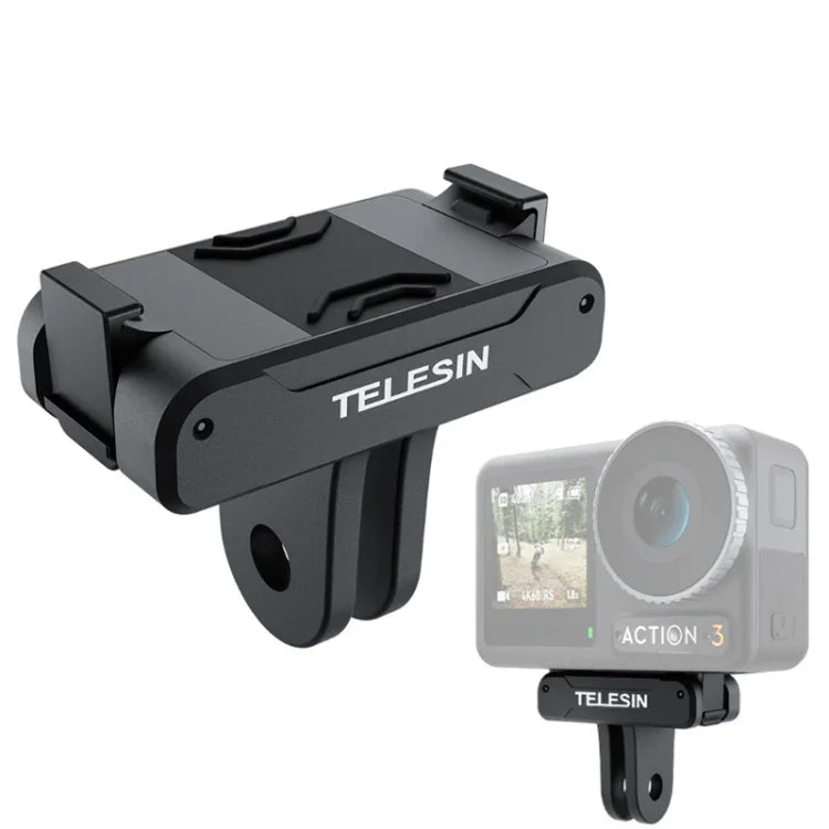 適用於 DJI OSMO Action 3 TELESIN 磁吸雙爪轉接器運動相機配件，磁吸雙爪轉接器