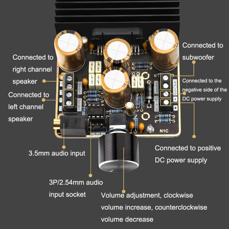 TDA7850 放大器板 2.1 聲道 2x80W 車用 AB 類放大器模組 DIY 高功率 120W 低音，TDA7850