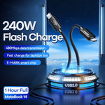 240W 快充數據線，長度：1米，USB2.0，USB4.0