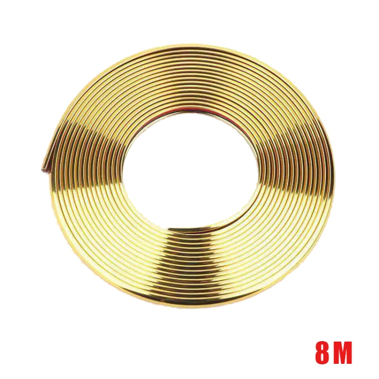 W12 8m/roll Car Universal Reflective Wheel Electroplating Decorative Strip, 1roll Electroplating Gold, 1roll Electroplating Silver, 1roll Electroplating Purple, 1roll Electroplating Red, 1roll Electroplating Blue
