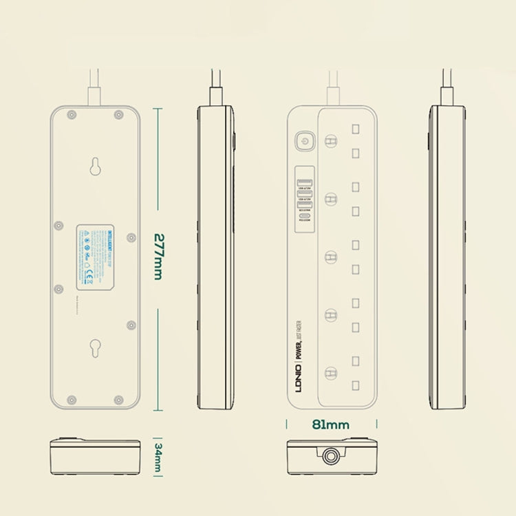 LDNIO 5+4 埠多功能旅行家用辦公快速充電插座