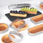 BN1006 Stainless Steel Mousse Circle Thickened Perforated Cake Mold DIY Baking Tools, Love(3.1 inches), Rectangle(4.3 inches), Rectangle(4.7 inches), Rectangle(7 inches), Square(2.9 inches), Square(3.3 inches), Square(3.9 inches), Square(4.7 inches)