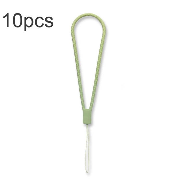 10pcs  Silicone Woven Pattern  Cell Phone Lanyard Anti-loss Hand Rope, Dark Night Green, White, Grass Purple, Light Green, Clove Purple, Antique White, Black, Red, Matcha Green, Lemon Yellow, Shallow Purple, Sand Pink, Sugar Orange, Tea Red            ...