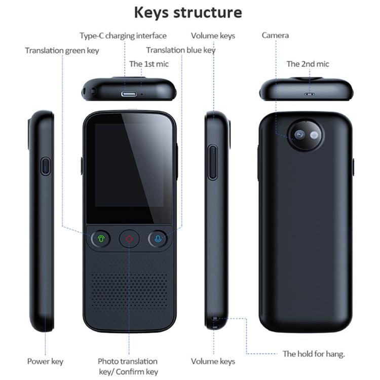 T10Pro Wifi 人工智慧拍照/錄音翻譯機 支援138種語言，T10Pro 白色，T10Pro 黑色