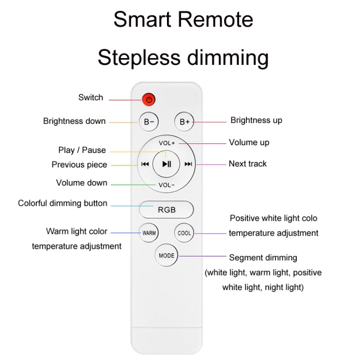 Remote Control Bluetooth LED Ceiling Lamp RGB Music Rhythm Color Changing Lamp, 33cm