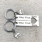 Stainless Steel Titanium Steel Keychain House Pendant, House Keychain