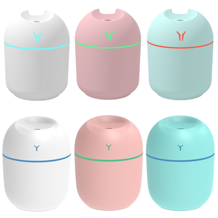 USB迷你桌面彩色夜燈車用加濕器，規格：250ml（Y-白），250ml（Y-粉），250ml（Y-藍），220ml（Y2-白），220ml（Y2-粉），220ml（Y2-藍）