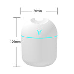 USB迷你桌面彩色夜燈車用加濕器，規格：250ml（Y-白），250ml（Y-粉），250ml（Y-藍），220ml（Y2-白），220ml（Y2-粉），220ml（Y2-藍）