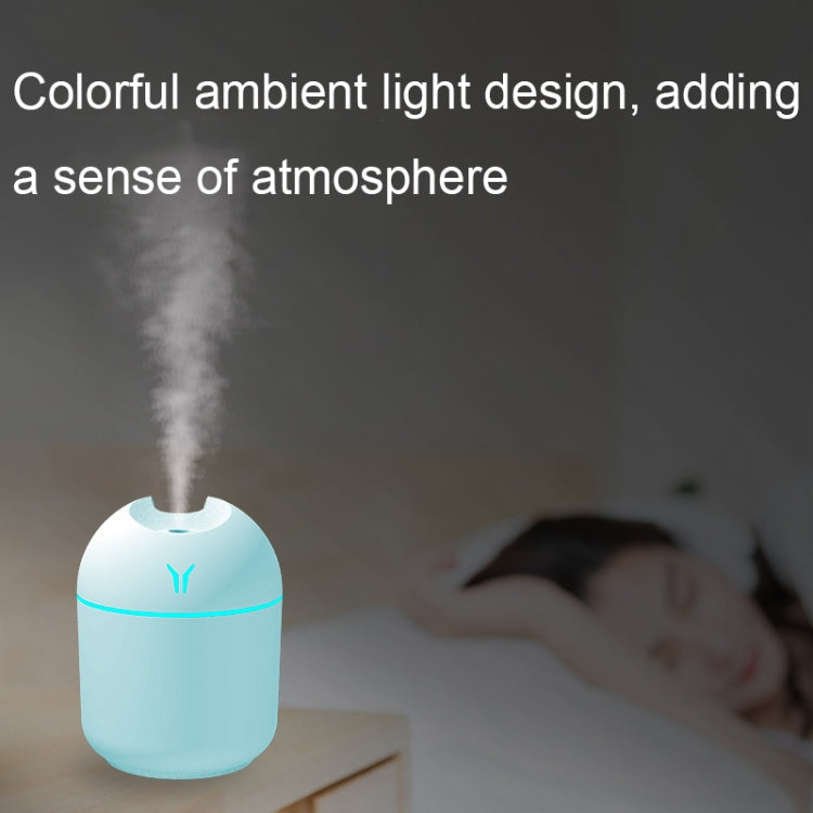 USB迷你桌面彩色夜燈車用加濕器，規格：250ml（Y-白），250ml（Y-粉），250ml（Y-藍），220ml（Y2-白），220ml（Y2-粉），220ml（Y2-藍）