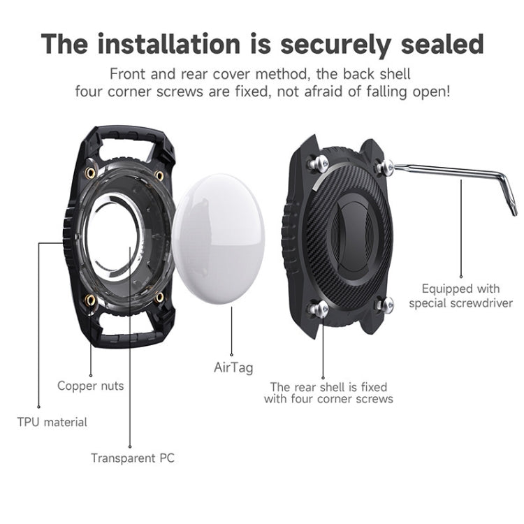 適用AirTag第二代 / AirTag第一代三防全包IPX7防水定位器保護殼，黑色，皇家藍，深綠，紫色，紅色