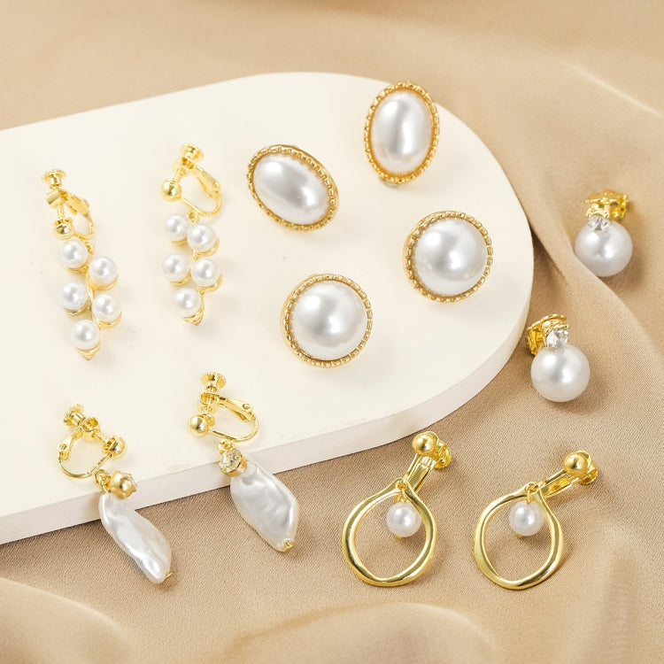 Baroque Earrings Pearl Ear Clip Women Without Ear Piercing, 1202 Long Gold, 1201 Long Silver, 0402 Short Gold, 0401 Short Silver, E2109-7 Half Round, E2109-8 Half Ellipse, E2109-10 Leaf Model, E2109-14 Small Pearl, E2208-7 Drag Colorful Pearls         ...