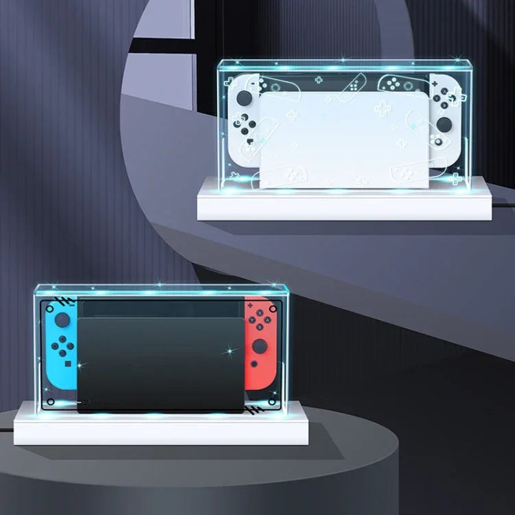 035 適用於 Nintendo Switch/OLED 遊戲主機顯示發光底座防塵蓋，規格：光底座，透明，白標，黑標，手柄，噴射戰士，貴族，耿鬼