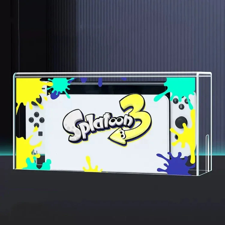 035 適用於 Nintendo Switch/OLED 遊戲主機顯示發光底座防塵蓋，規格：光底座，透明，白標，黑標，手柄，噴射戰士，貴族，耿鬼