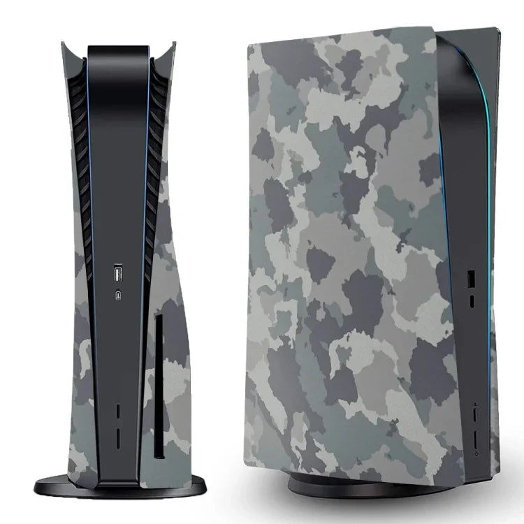 適用 PS5 光碟版遊戲主機迷彩外殼保護套，迷彩