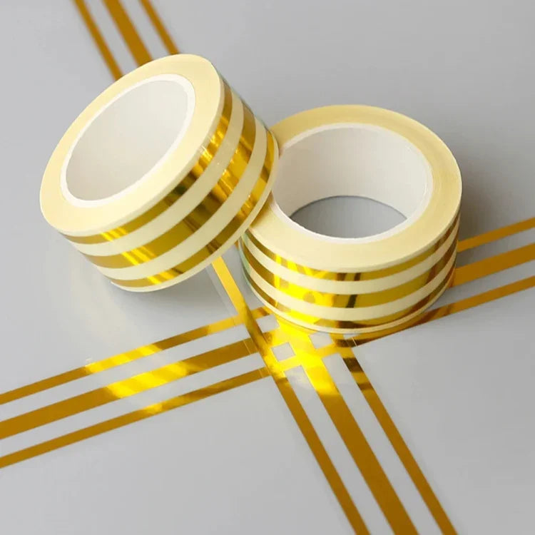 2.5cm x 5m金色瓷磚縫隙膠帶防水PVC自黏貼紙，金色，銀色，雷射