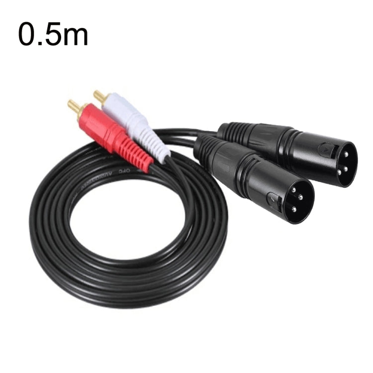 2RCA 轉 2XLR 喇叭卡農音頻平衡線，長度：0.5m、1m、1.5m、3m