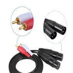 2RCA 轉 2XLR 喇叭卡農音頻平衡線，長度：0.5m、1m、1.5m、3m