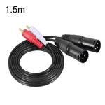 2RCA 轉 2XLR 喇叭卡農音頻平衡線，長度：0.5m、1m、1.5m、3m