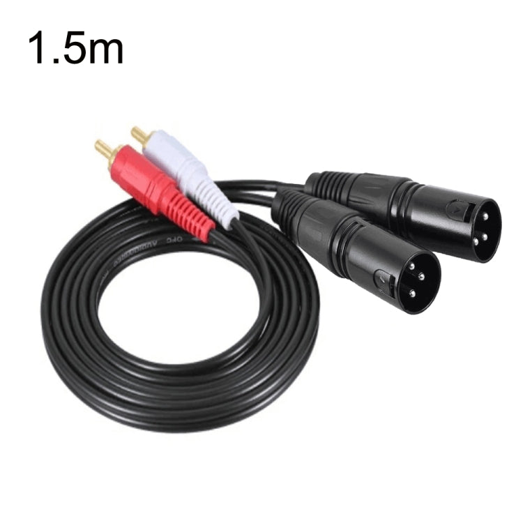 2RCA 轉 2XLR 喇叭卡農音頻平衡線，長度：0.5m、1m、1.5m、3m