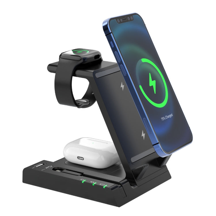 Z252 6 合 1 無線充電座，含 USB-C/Type-C 埠及 8 針充電線