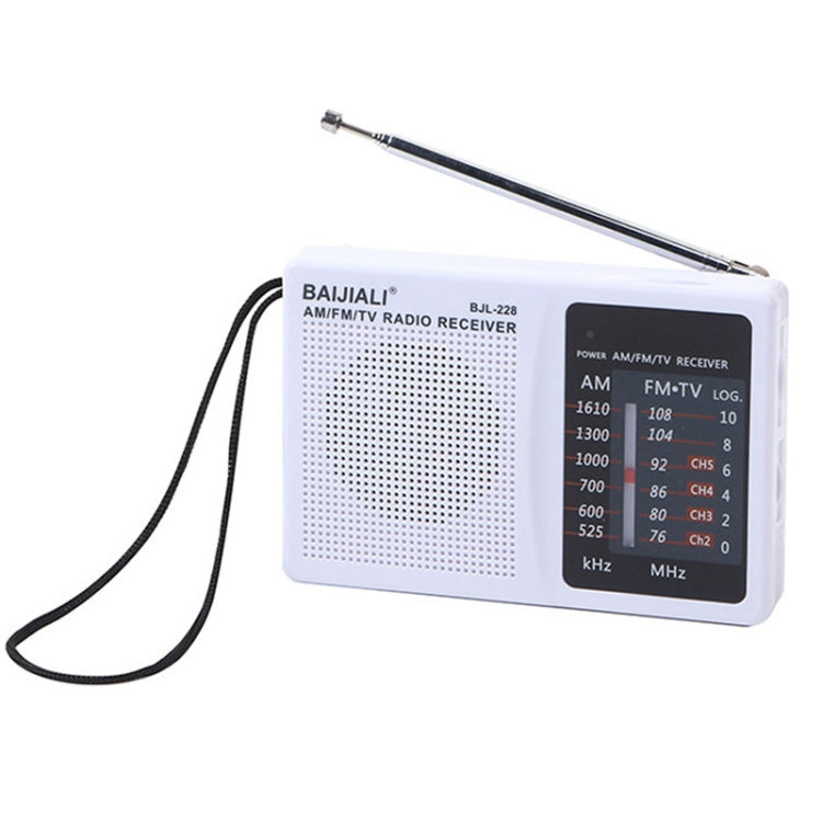 BAIJIALI BJL228 復古便攜雙波段 FM AM 收音機內建喇叭，BJL228 白色，BJL228 黑色