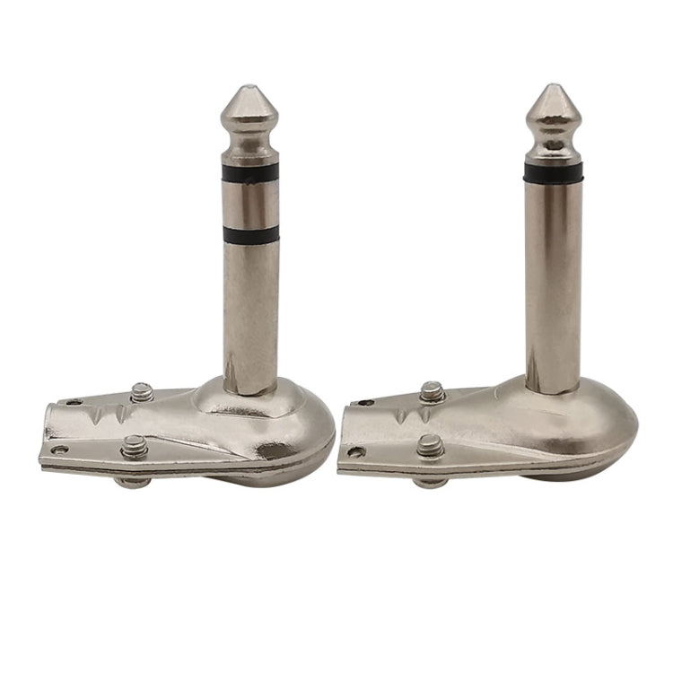 10個 6.35mm 直角吉他插頭 音頻麥克風放大器連接器，單聲道，雙耳
