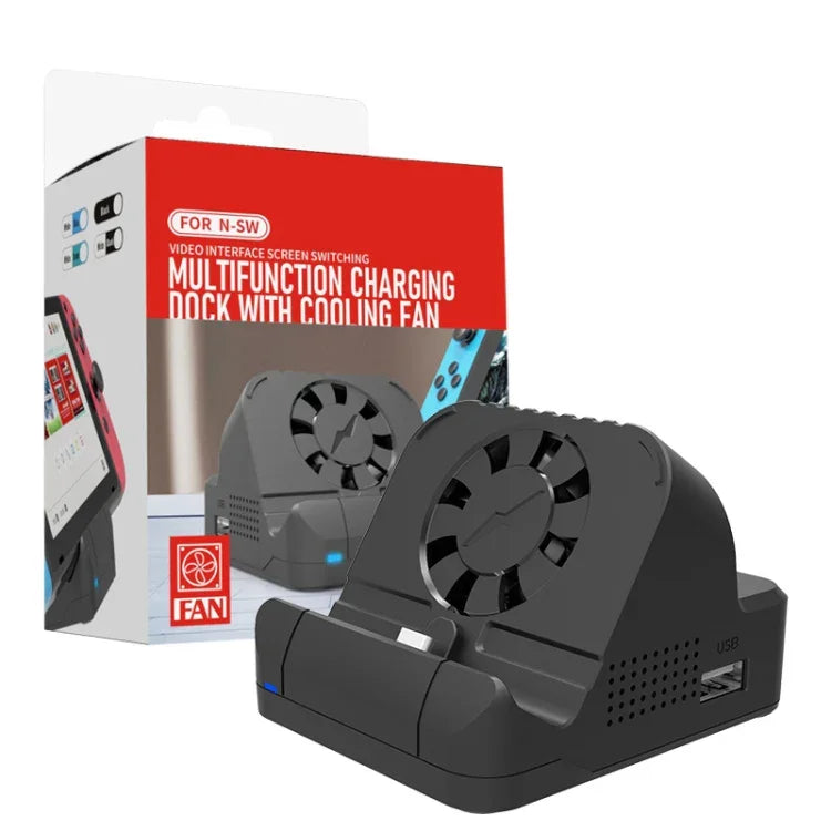 適用於 Nintendo Switch / Switch OLED SW300 HDMI 視頻投射轉換器散熱風扇底座充電器，散熱風扇底座充電器