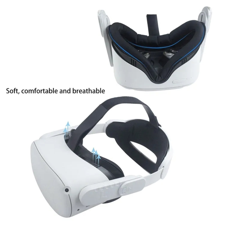 Meta Quest 2 VR 頭戴防汗眼罩 VR 臉部介面支架保護套，防汗眼罩（黑色）