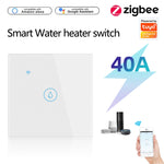 Tuya ZigBee 40A 智能大功率熱水器燈光空調開關 時間語音遙控，ZigBee 40A 白色，ZigBee 40A 黑色