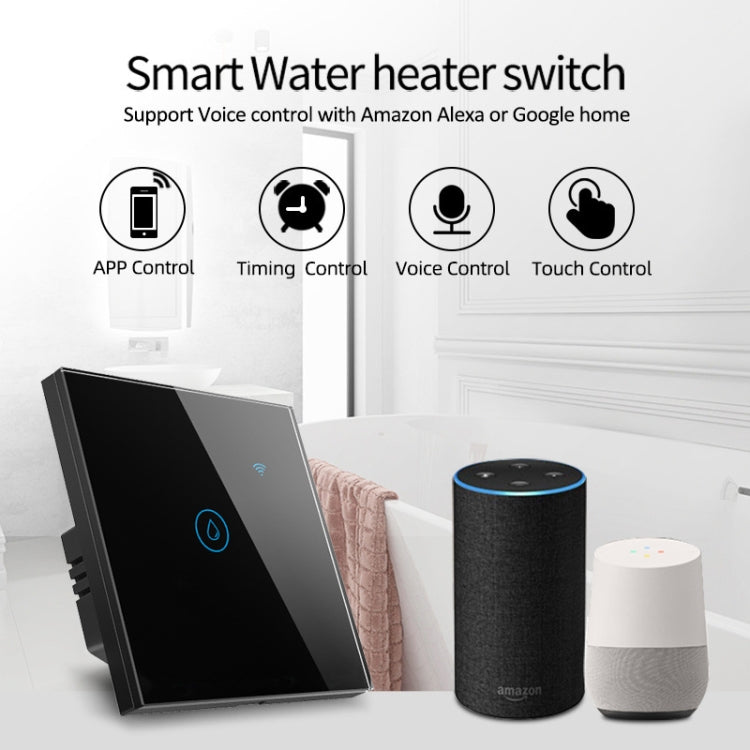 Tuya ZigBee 40A 智能大功率熱水器燈光空調開關 時間語音遙控，ZigBee 40A 白色，ZigBee 40A 黑色