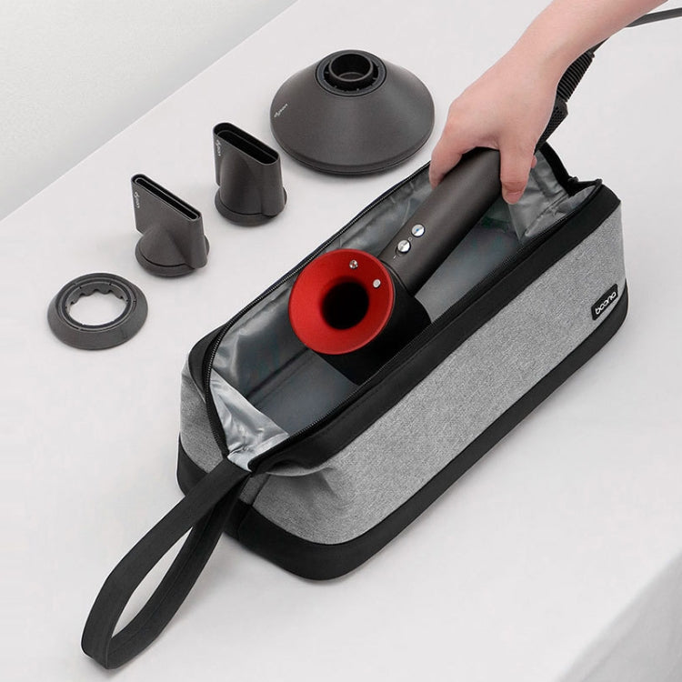 Baona BN-DS005 適用於 Dyson 吹風機捲髮棒配件收納包，黑色，灰色，黑色手柄，灰色手柄