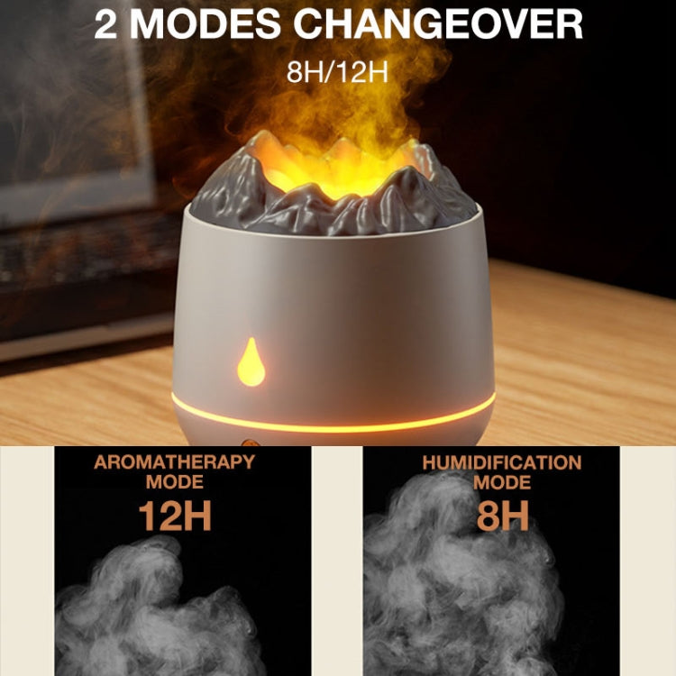 HS01 模擬火焰加濕器家用香薰機帶夜燈，模擬火焰（白色），模擬火焰（黑色）