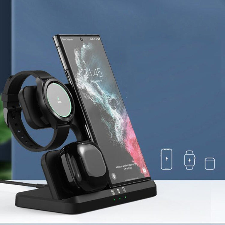 EDCS889 三合一三星系列手機手錶耳機無線充電器，EDCS889（黑色）