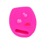 For Ford Transit/Focus 2pcs 3-Button Silicone Key Protector, Rose Red, Pink, Orange, Sea ??Blue, Sky Blue, New Green